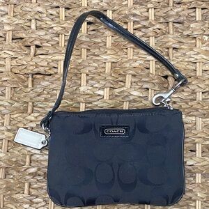 Coach Black Signature Wristlet